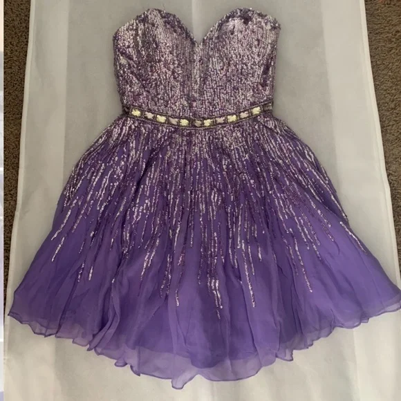 green emerald velvet dress Purple Sequin V-Neck Lace-Up Fitted Short Party Dress